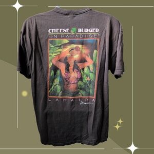 ✨ Y2K Vintage Cheeseburger In Paradise Lahaina Maui T-shirt Size Extra Large